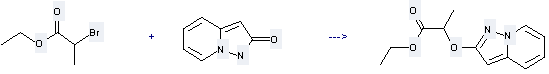 The 2-Hydroxypyrazolo[1,5-a]pyridine can react with 2-Bromo-propionic acid ethyl ester to get 2-(a-Ethoxycarbonylethoxy)pyrazolo[1,5-a]pyridine
